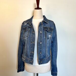 a.n.a Distressed Denim Jean Jacket Size Medium